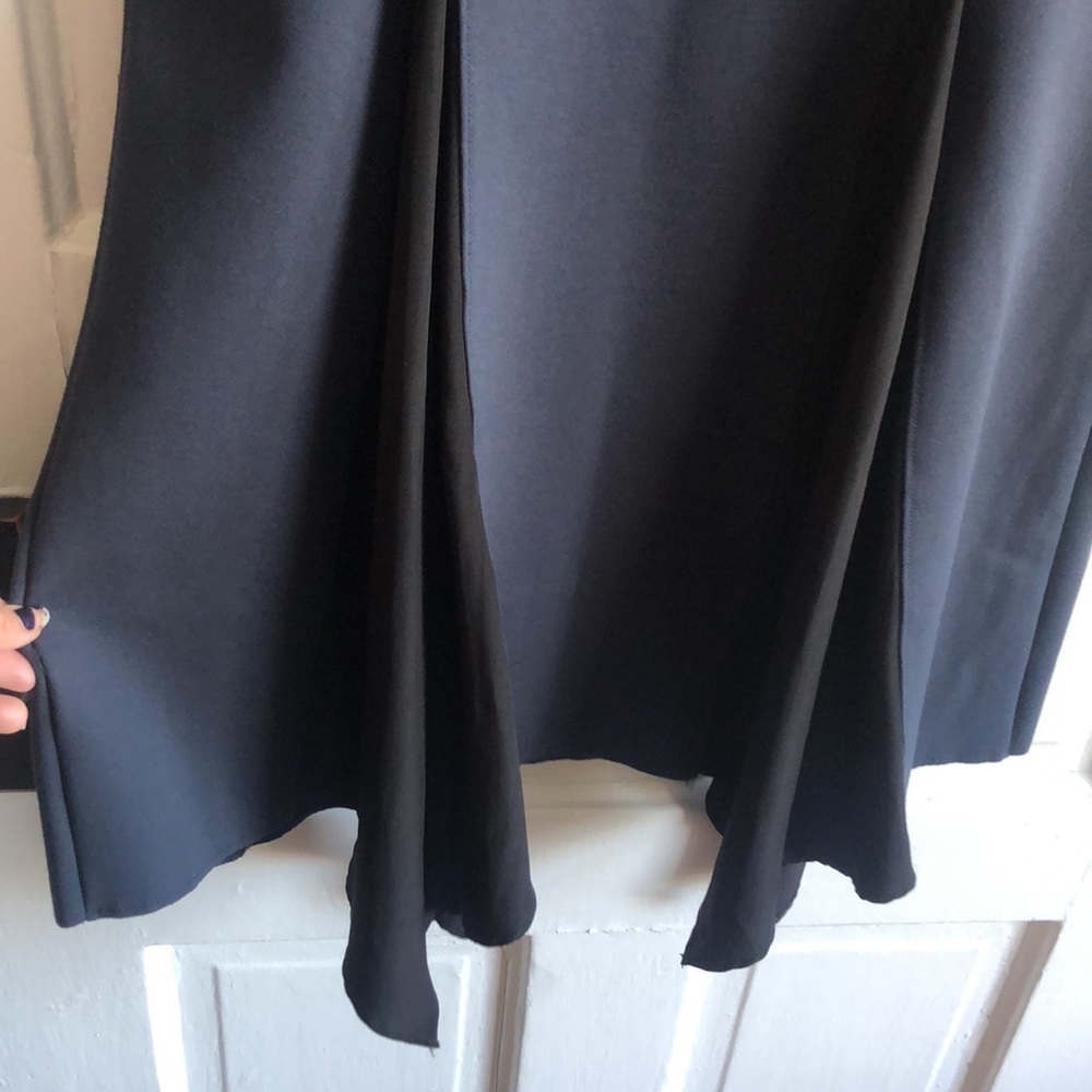 Simply Vera Vera Wang Navy Sleeveless Asymmetric Handkerchief Dress Size Small - Picture 7 of 9